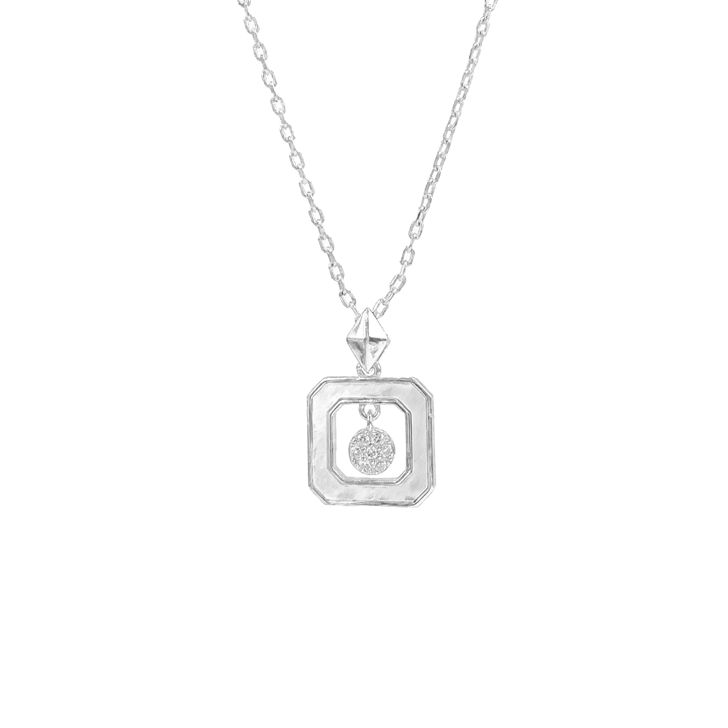 Sedef Taşlı Kare Design Kolye