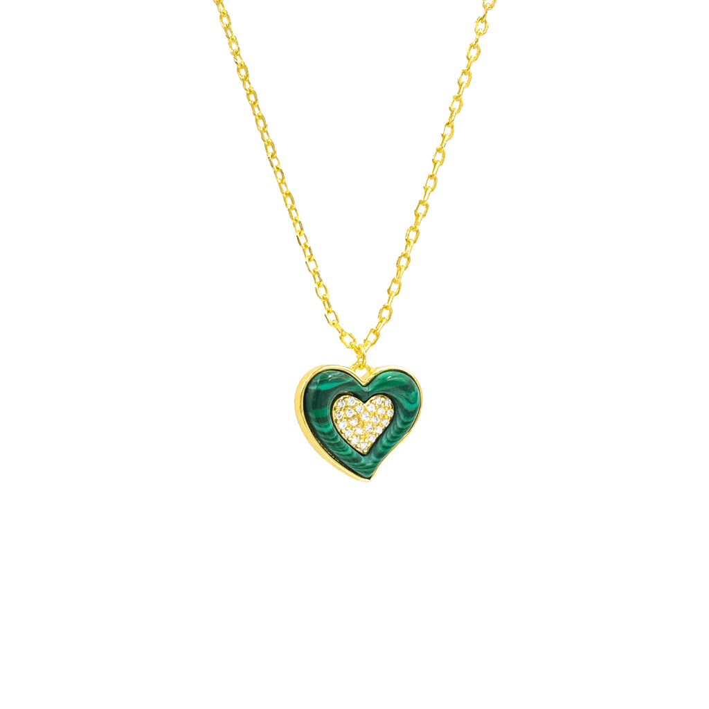 Malachite Heart Necklace