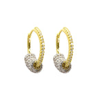 Taşlı Charm Halka Küpe