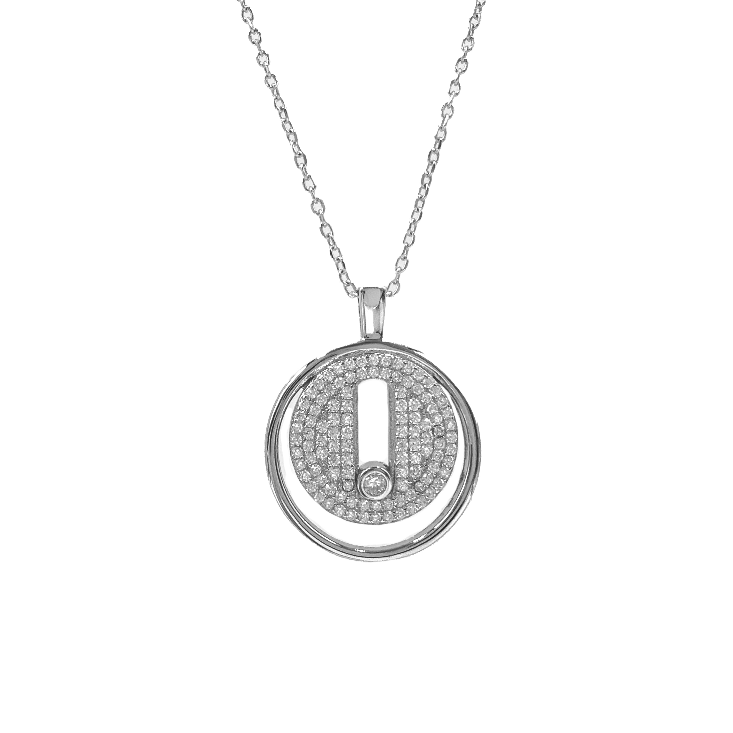Runde Halskette mit Solitär-Design