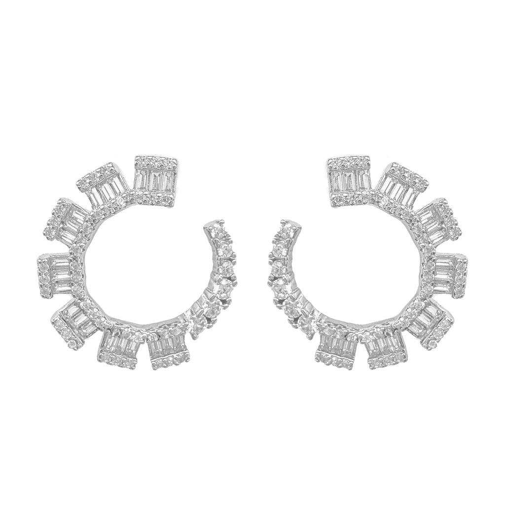 Baguette Stone Waterway Design Earring