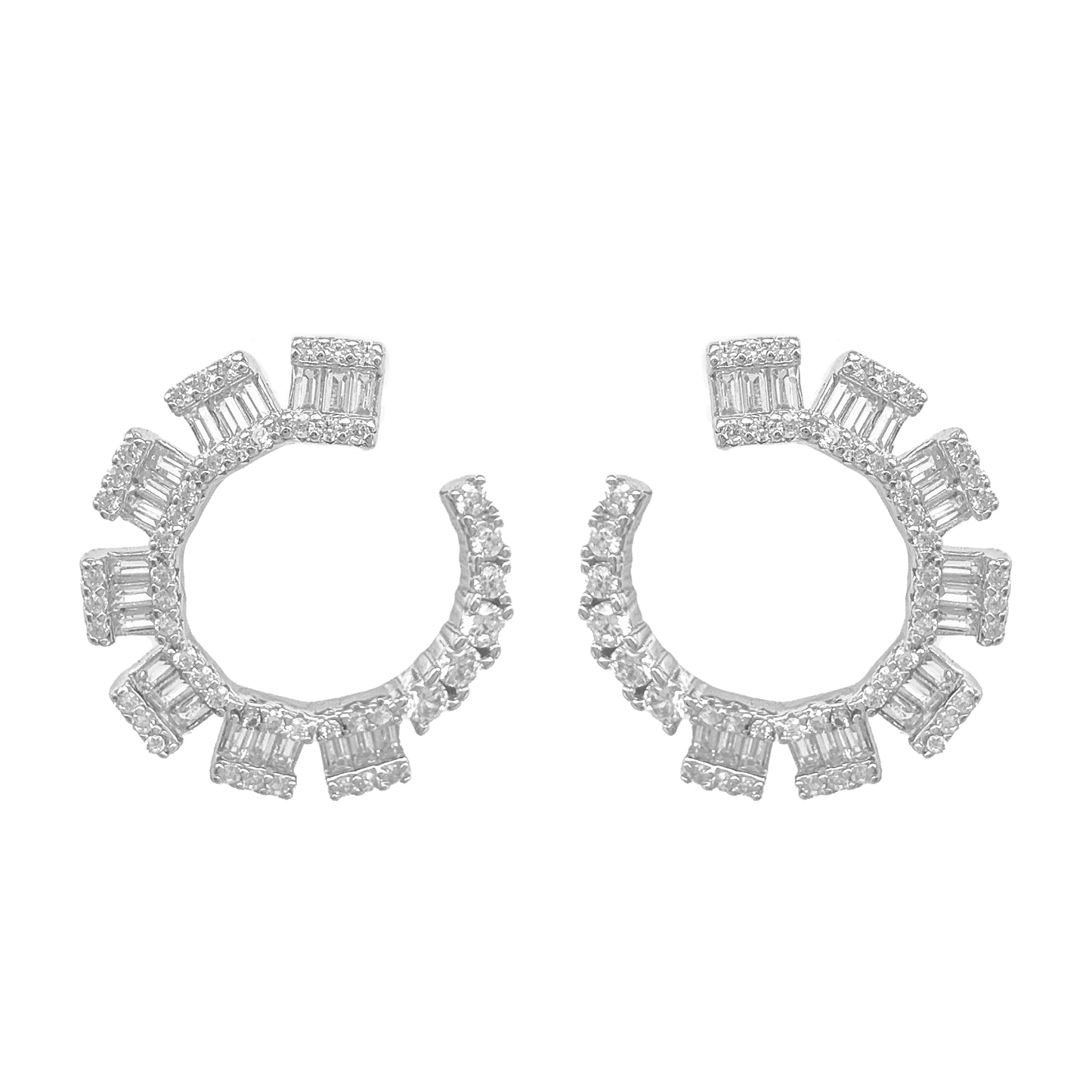 Baguette Stone Waterway Design Earring