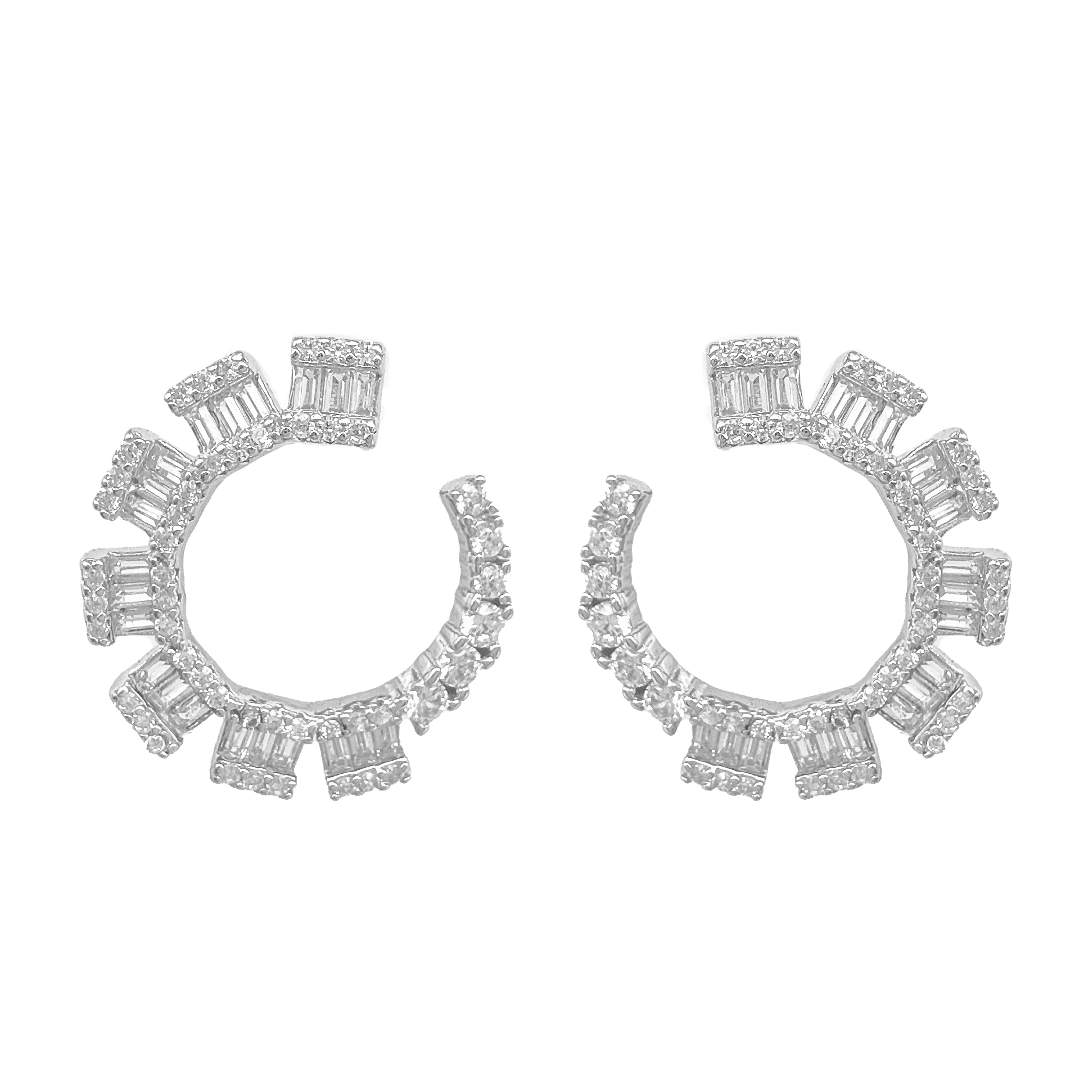 Baget Taşlı  Suyolu Tasarım Küpe