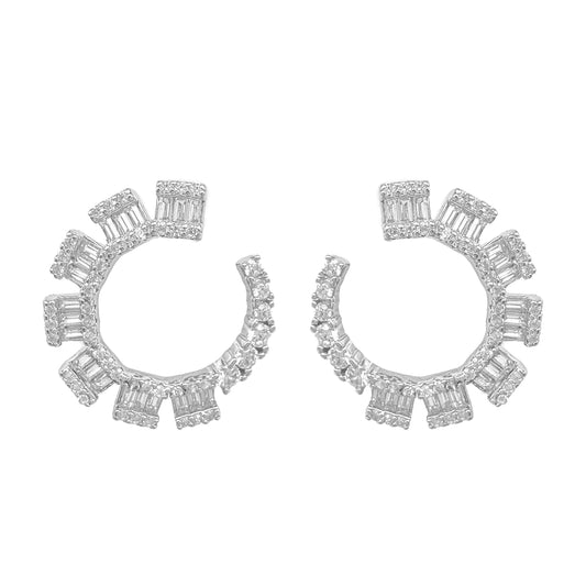 Baguette Stone Waterway Design Earring