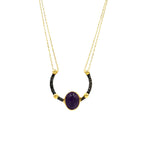 Ametist Taşlı Tasarım Nal Kolye