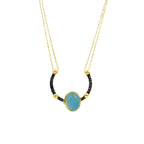 Akuamarin Taşlı Tasarım Nal Kolye