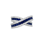 Lacivert Taşlı Çapraz Yüzük