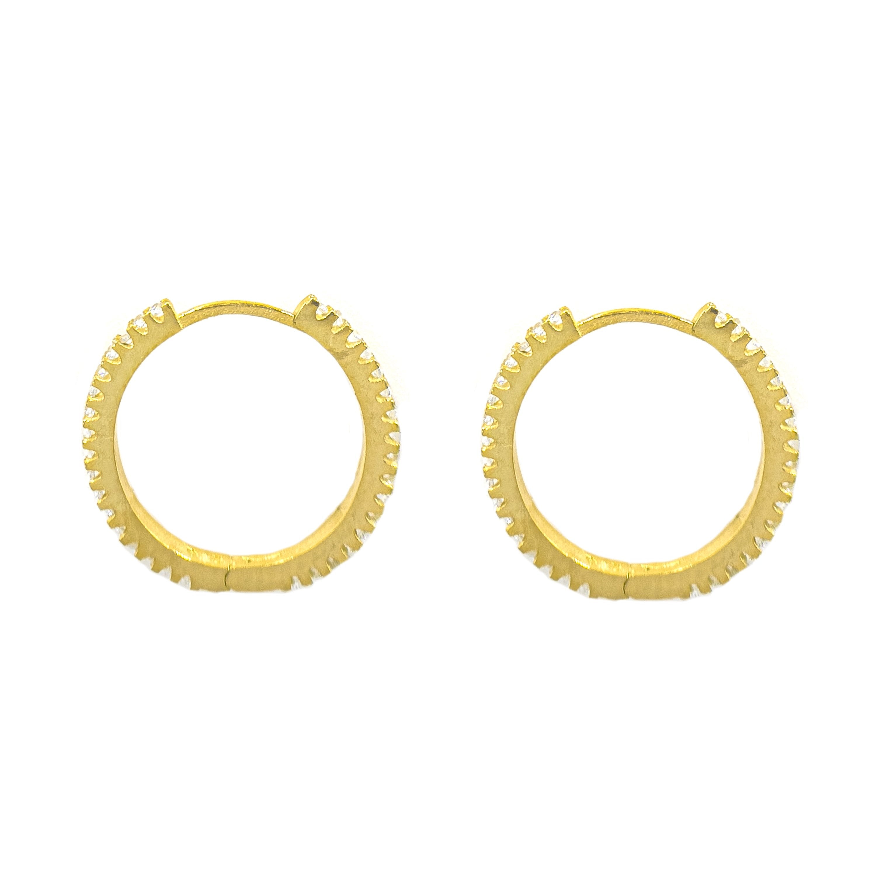 Büyük Boy Taşlı Halka Küpe