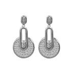 Taşlı Yuvarlak Tasarım Küpe İkili