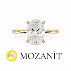 Ein ovaler Moissanit-Ring mit 1 Karat
