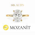 14K 0.75 Karat Moissanit Ovalring