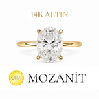 14K 0.75 Karat Moissanit Ovalring