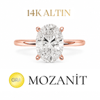 14K 0.75 Karat Moissanit Ovalring