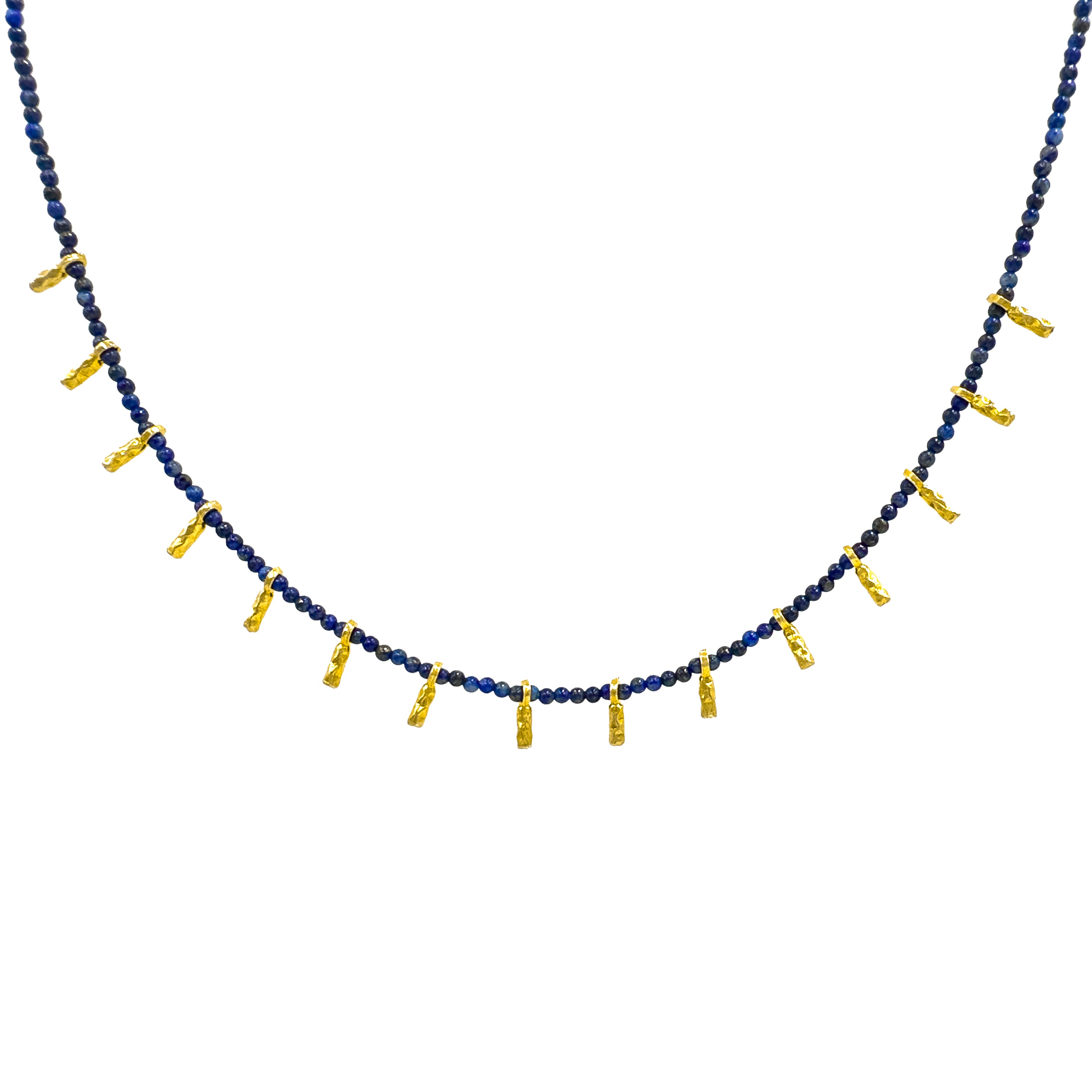 Çubuk Plaka Detaylı Lapis Doğal Taş Kolye