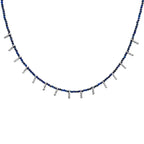 Çubuk Plaka Detaylı Lapis Doğal Taş Kolye