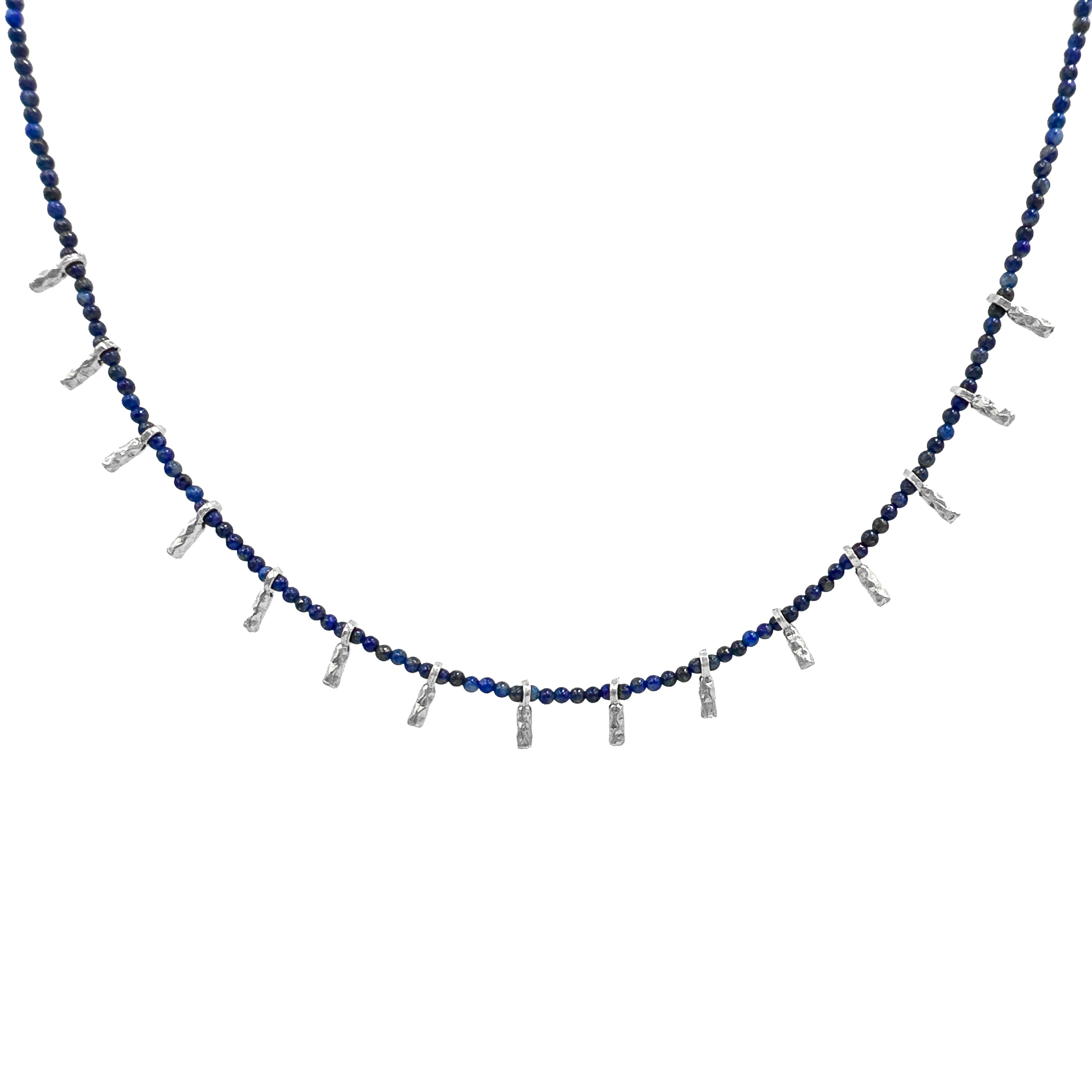 Çubuk Plaka Detaylı Lapis Doğal Taş Kolye