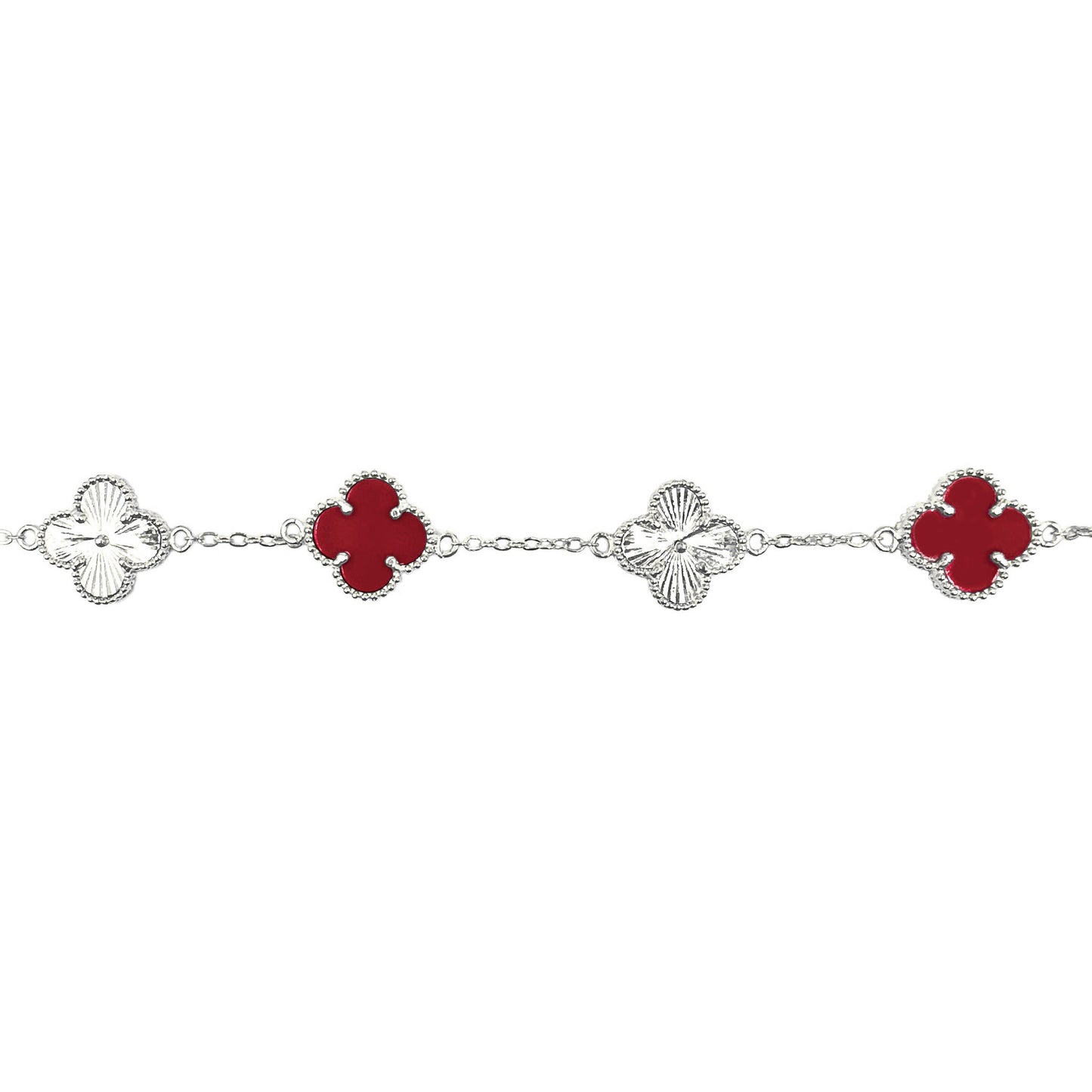 Laser Cut Red Clover Bracelet