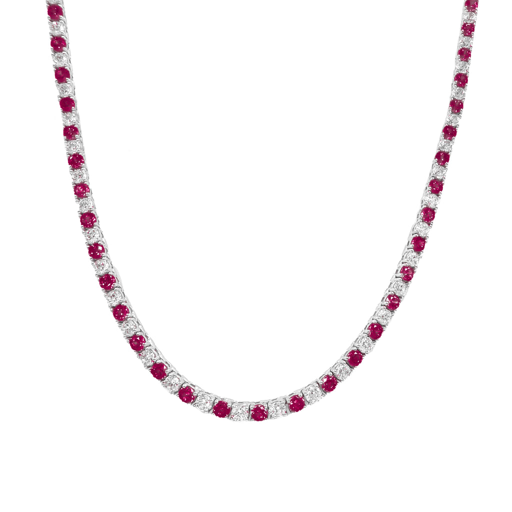 İki buçuk mm Fuşya Taşlı Suyolu Kolye