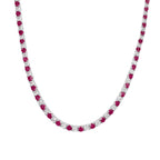 İki buçuk mm Fuşya Taşlı Suyolu Kolye