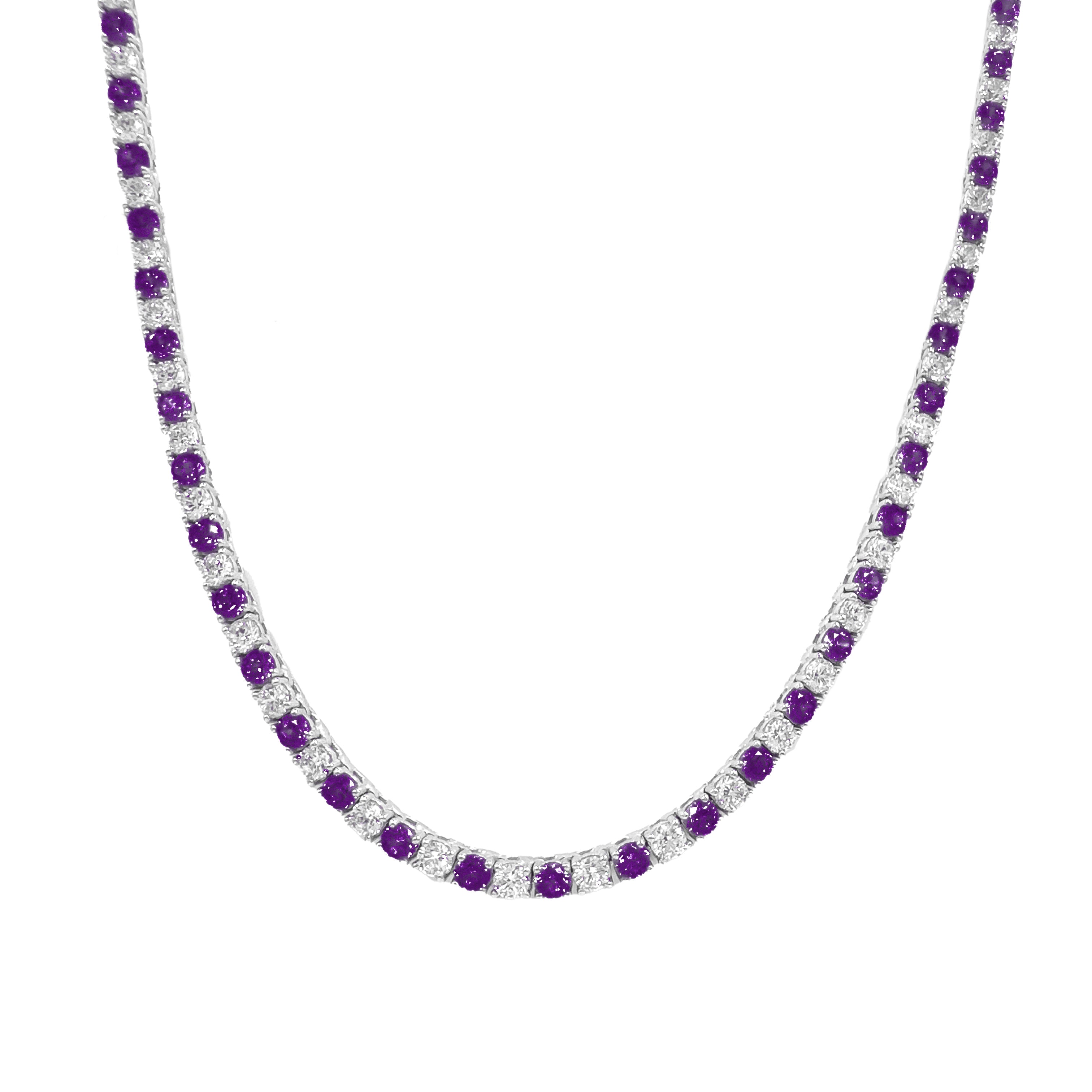 Üç mm Mor Taşlı Suyolu Kolye