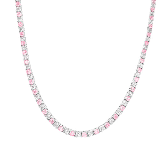 Üç mm Pembe Taşlı Suyolu Kolye