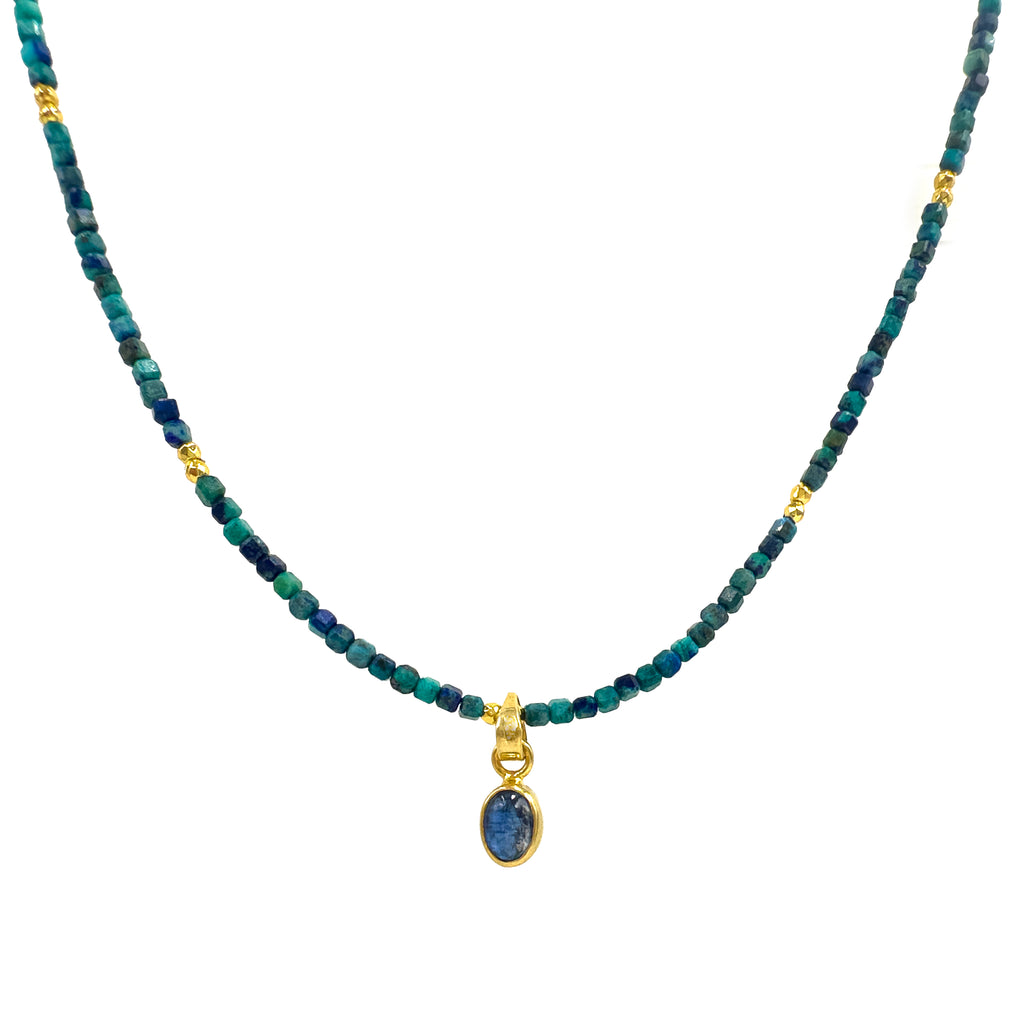 Azurit Doğal Taş Kolye