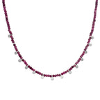 Yuvarlak Plaka Detaylı Yakut Doğal Taş Kolye