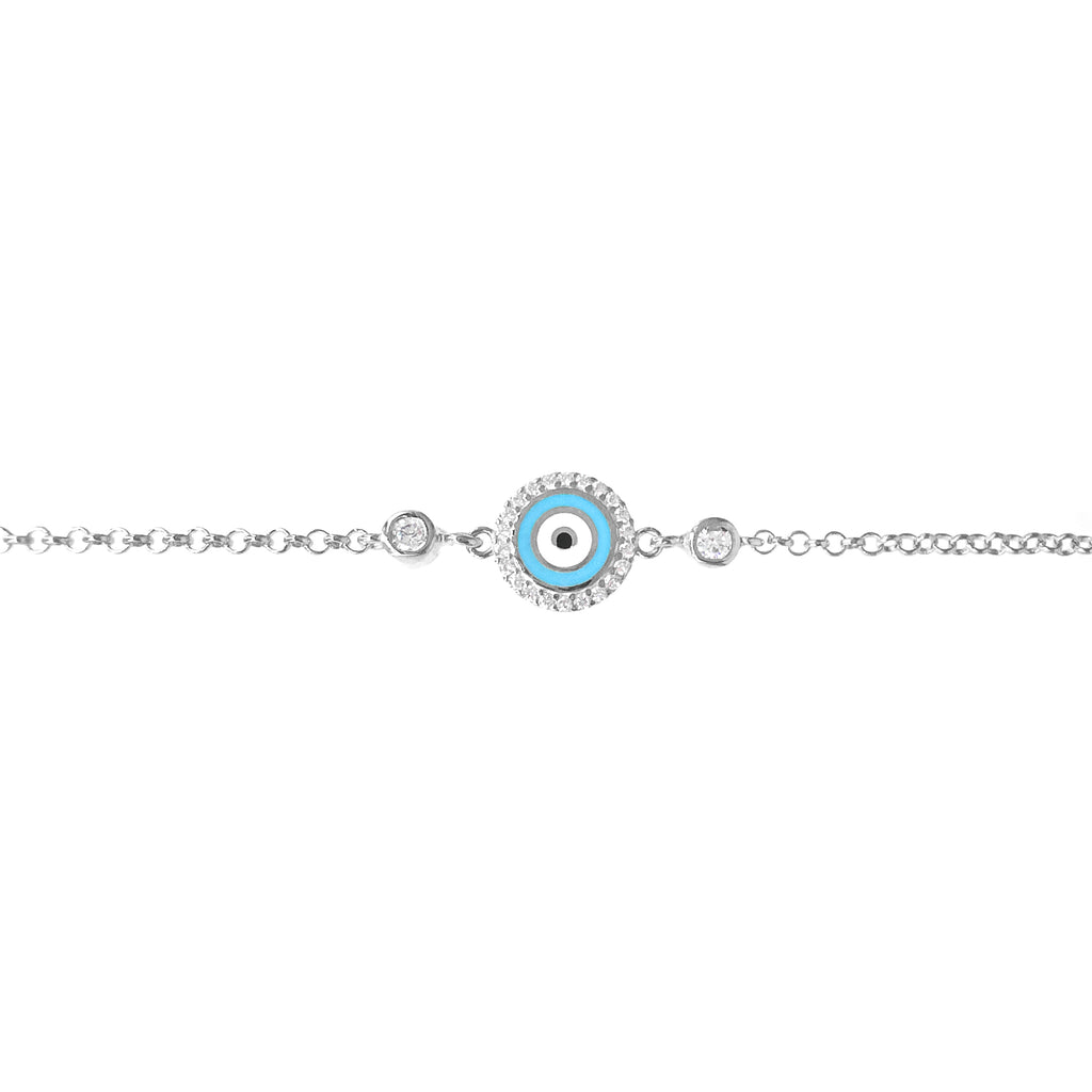 Blaues Emaille-Stein-Evil-Eye-Armband