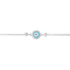 Blaues Emaille-Stein-Evil-Eye-Armband