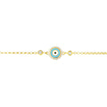 Blaues Emaille-Stein-Evil-Eye-Armband