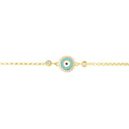 Blaues Emaille-Stein-Evil-Eye-Armband