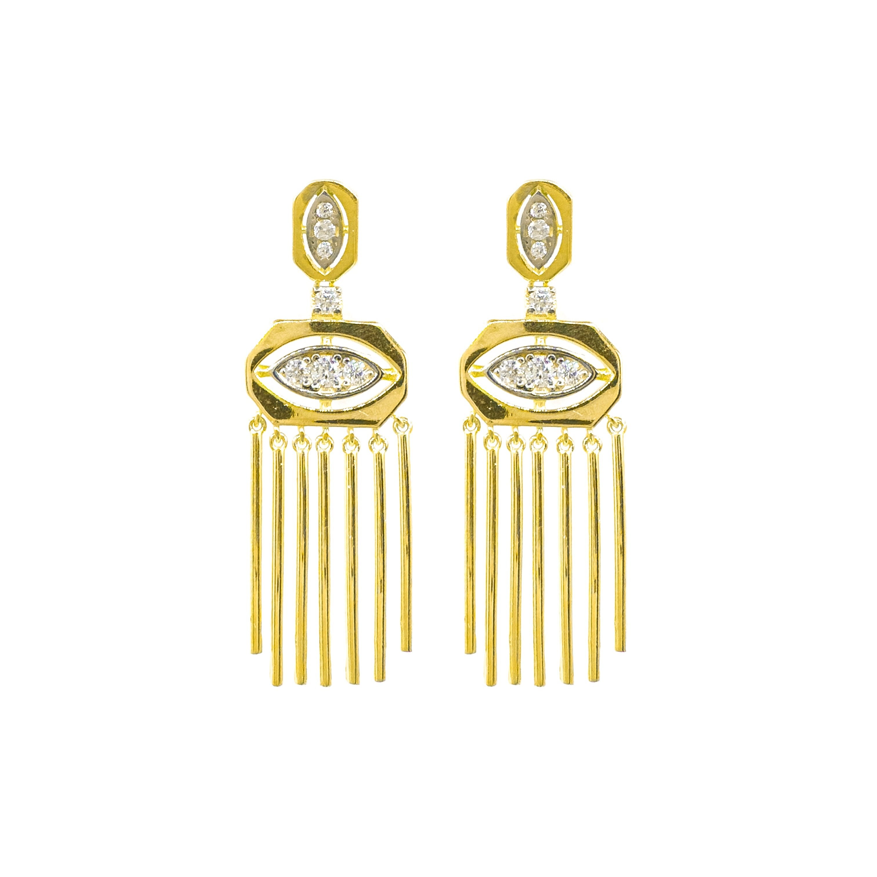 Sallantılı Taşlı Küpe