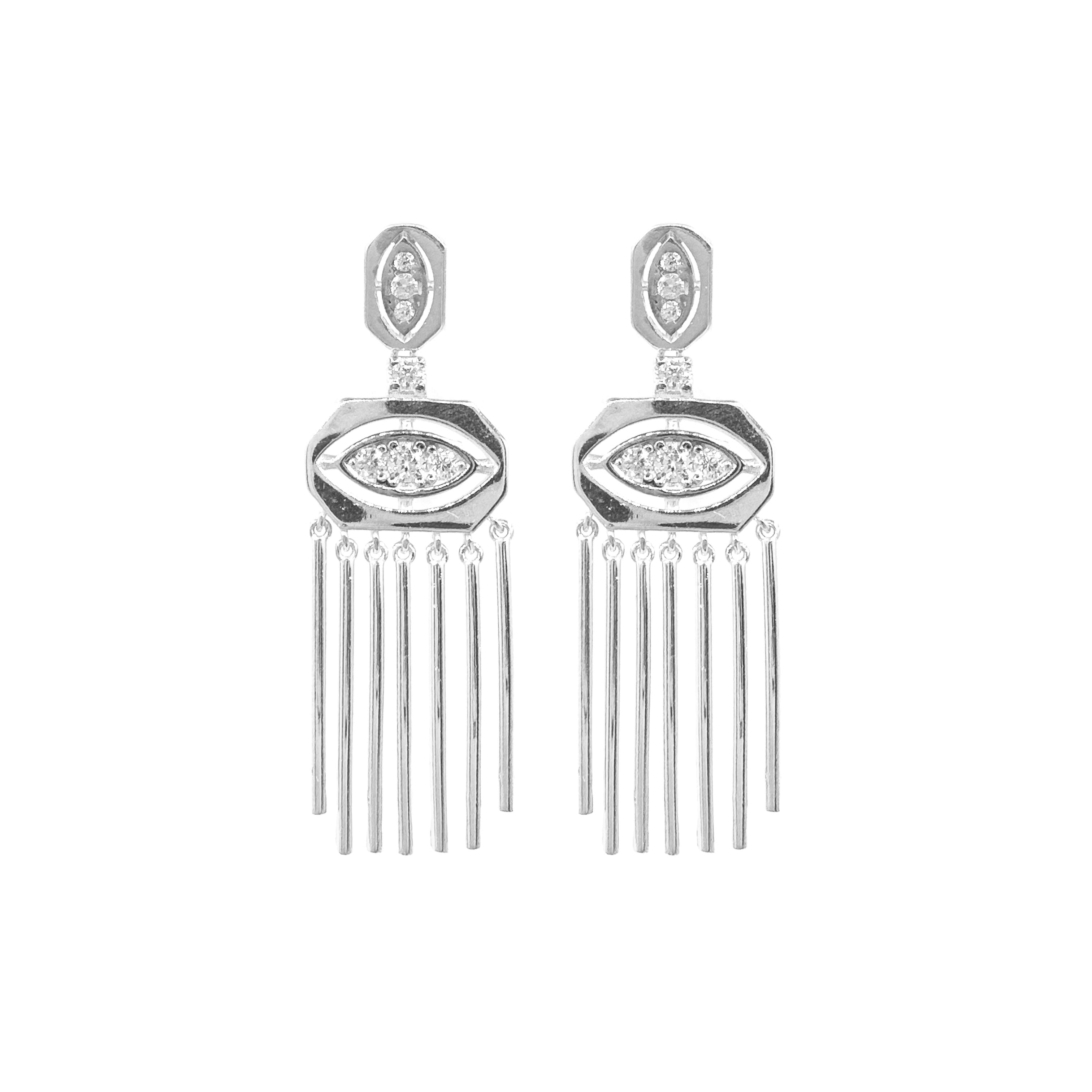 Sallantılı Taşlı Küpe