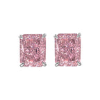 Renkli Taşlı Dikdörtgen Küpe