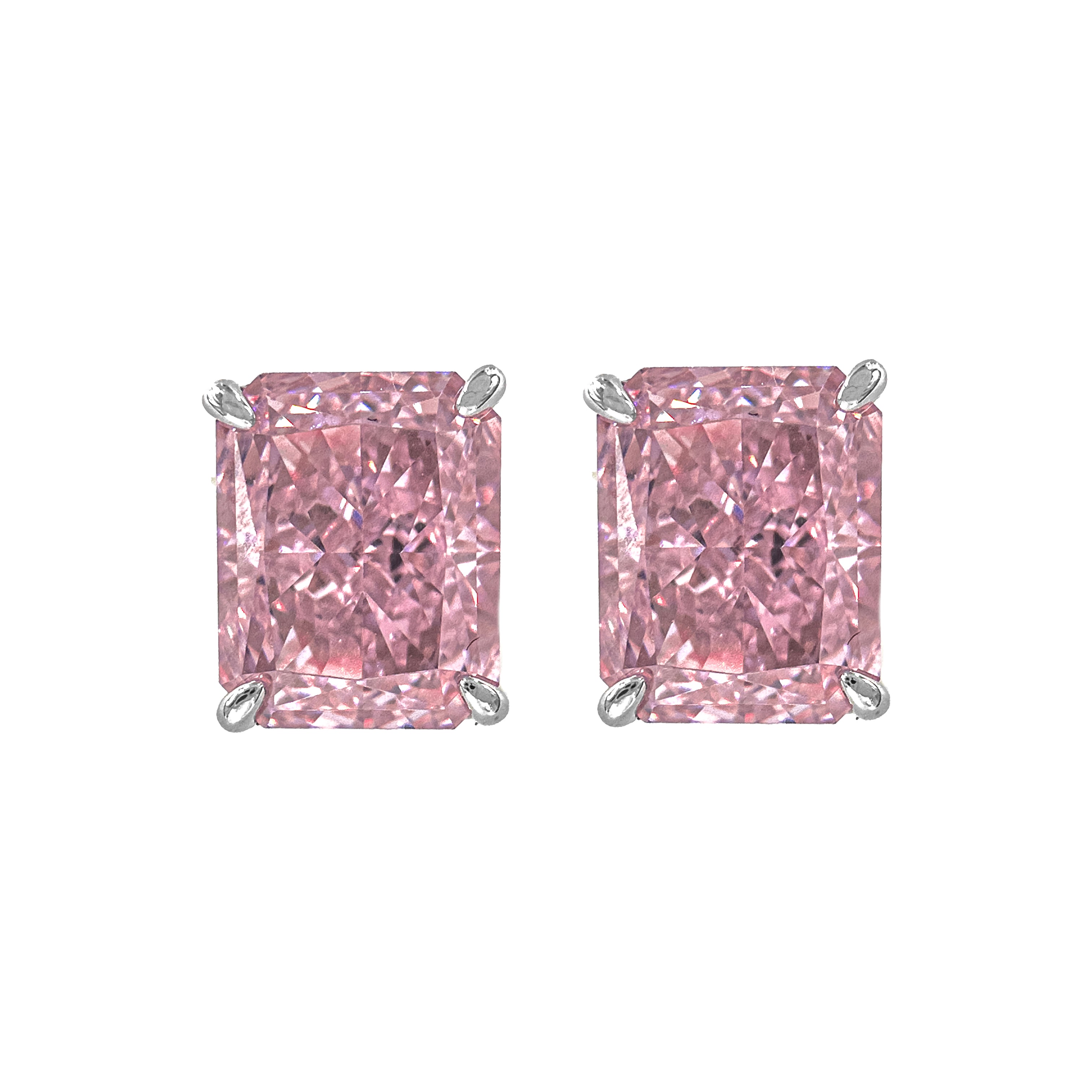 Renkli Taşlı Dikdörtgen Küpe