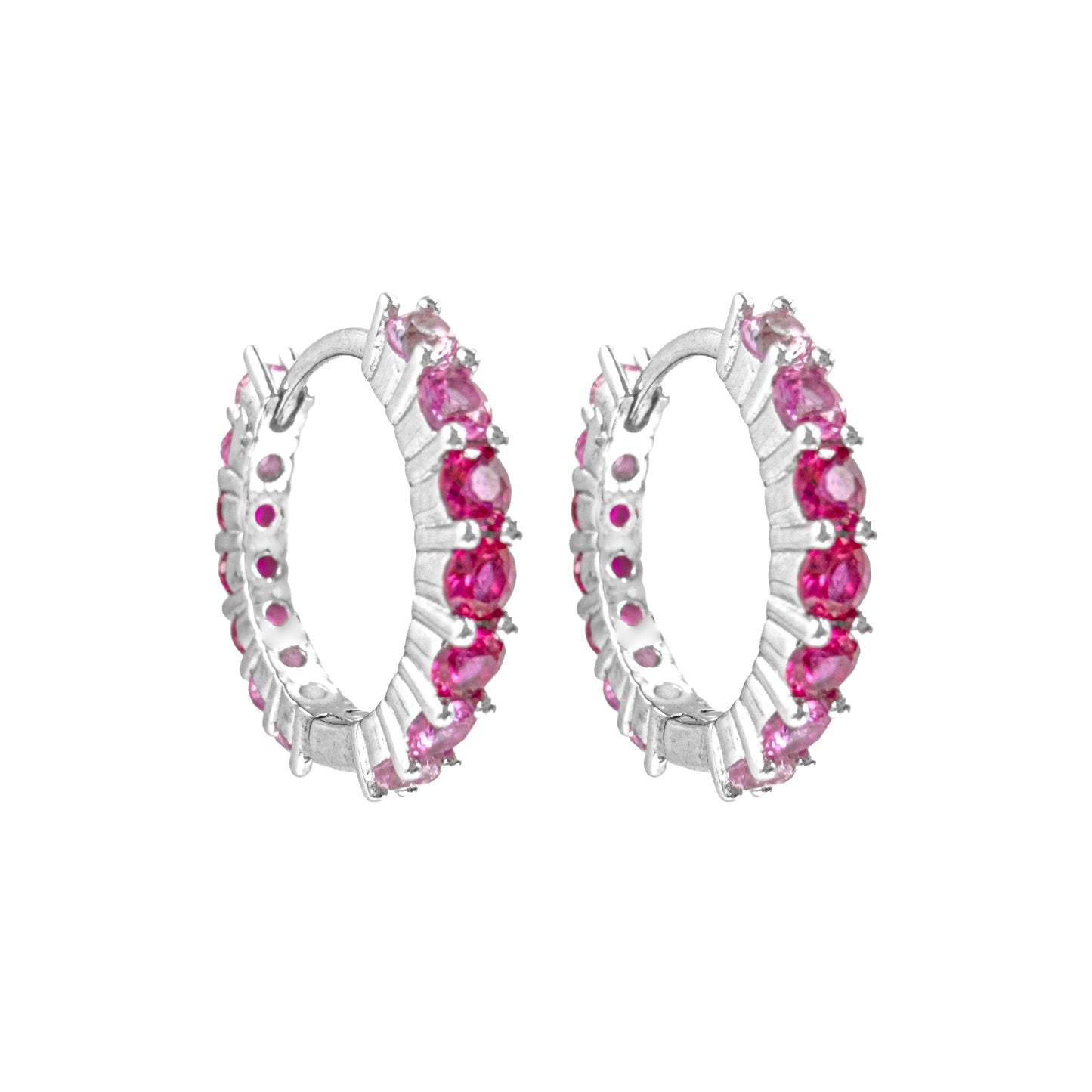 Pembe Tonlu  Suyolu Halka Küpe