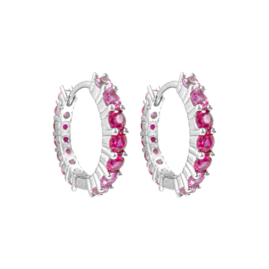 Pembe Tonlu  Suyolu Halka Küpe