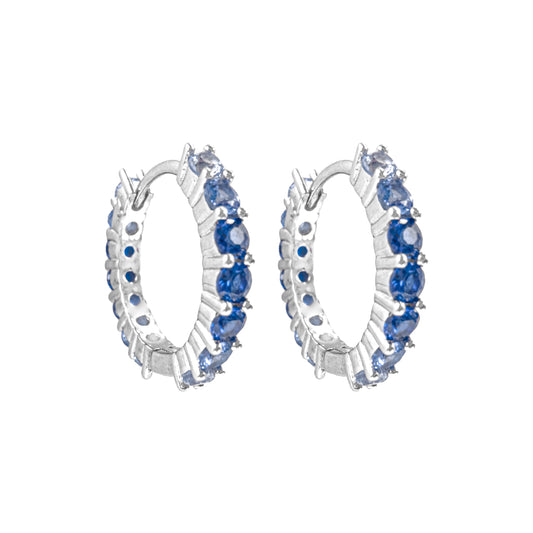 Mavi Tonlu Suyolu Halka Küpe