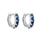 Lacivert Tonlu Küçük Boy Suyolu Halka Küpe