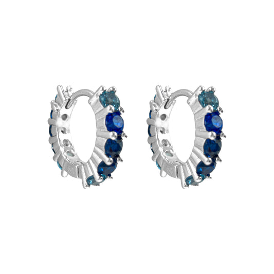 Lacivert Tonlu Küçük Boy Suyolu Halka Küpe