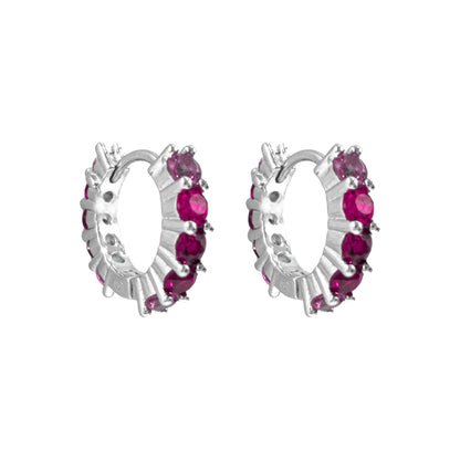 Pembe Tonlu Küçük Boy Suyolu Halka Küpe