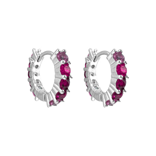 Pembe Tonlu Küçük Boy Suyolu Halka Küpe