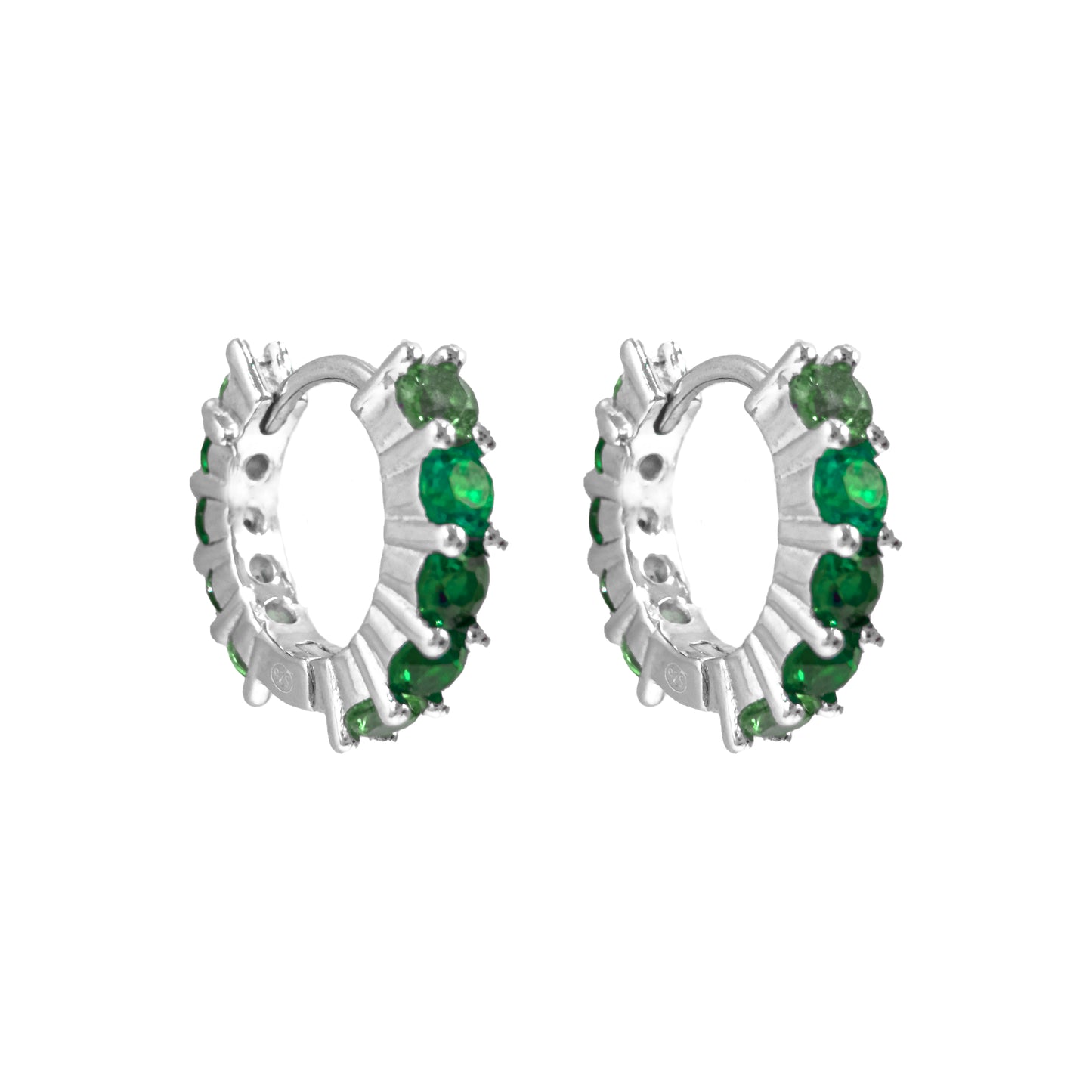 Yeşil Tonlu Küçük Boy Suyolu Halka Küpe