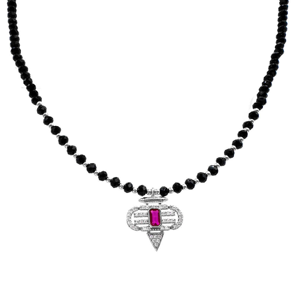 Design Halskette aus Onyx-Naturstein