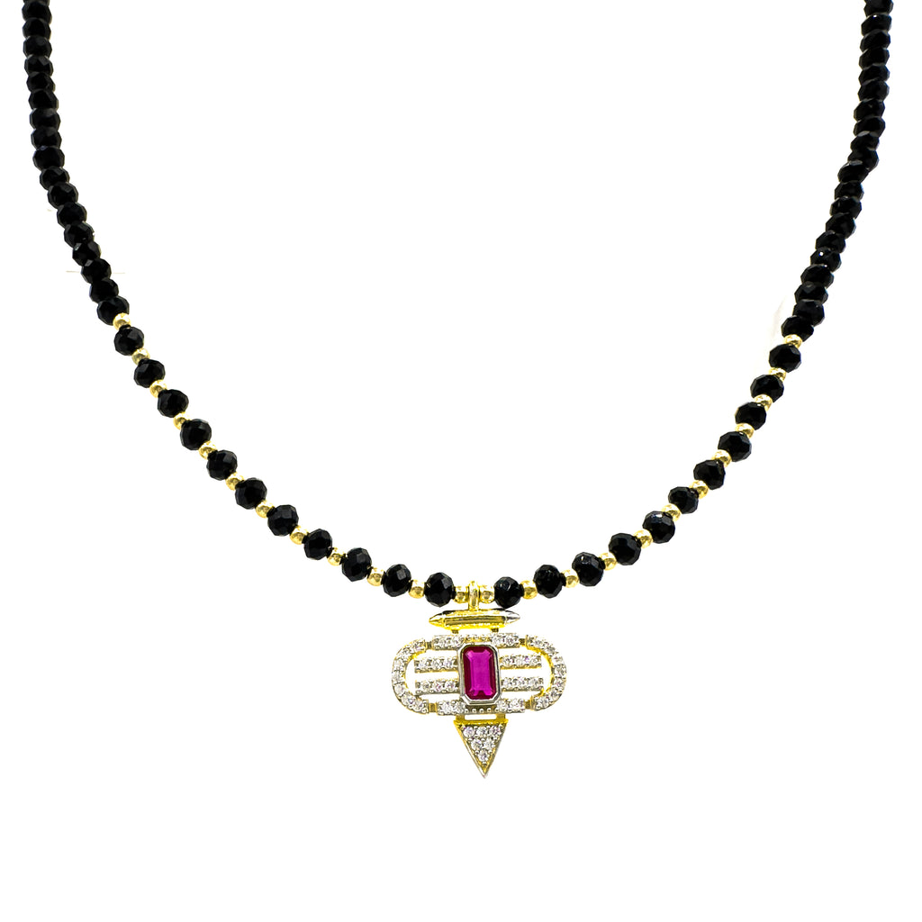 Design Halskette aus Onyx-Naturstein