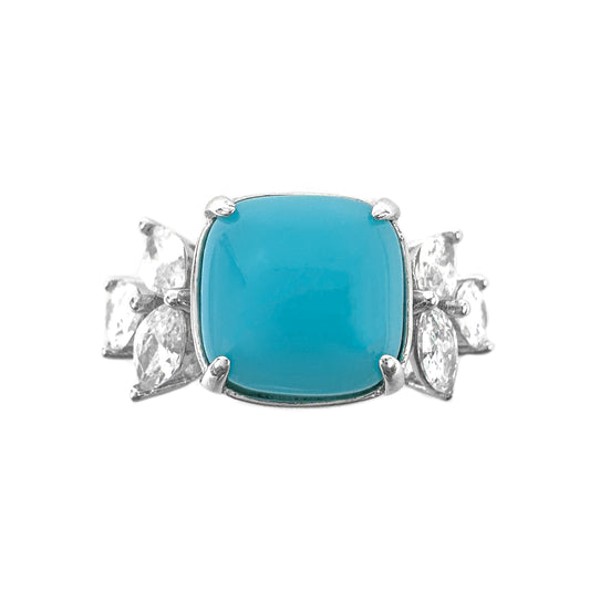 Marquise-Ring mit blauem Stein