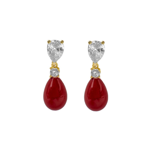 Red Drop Earrings