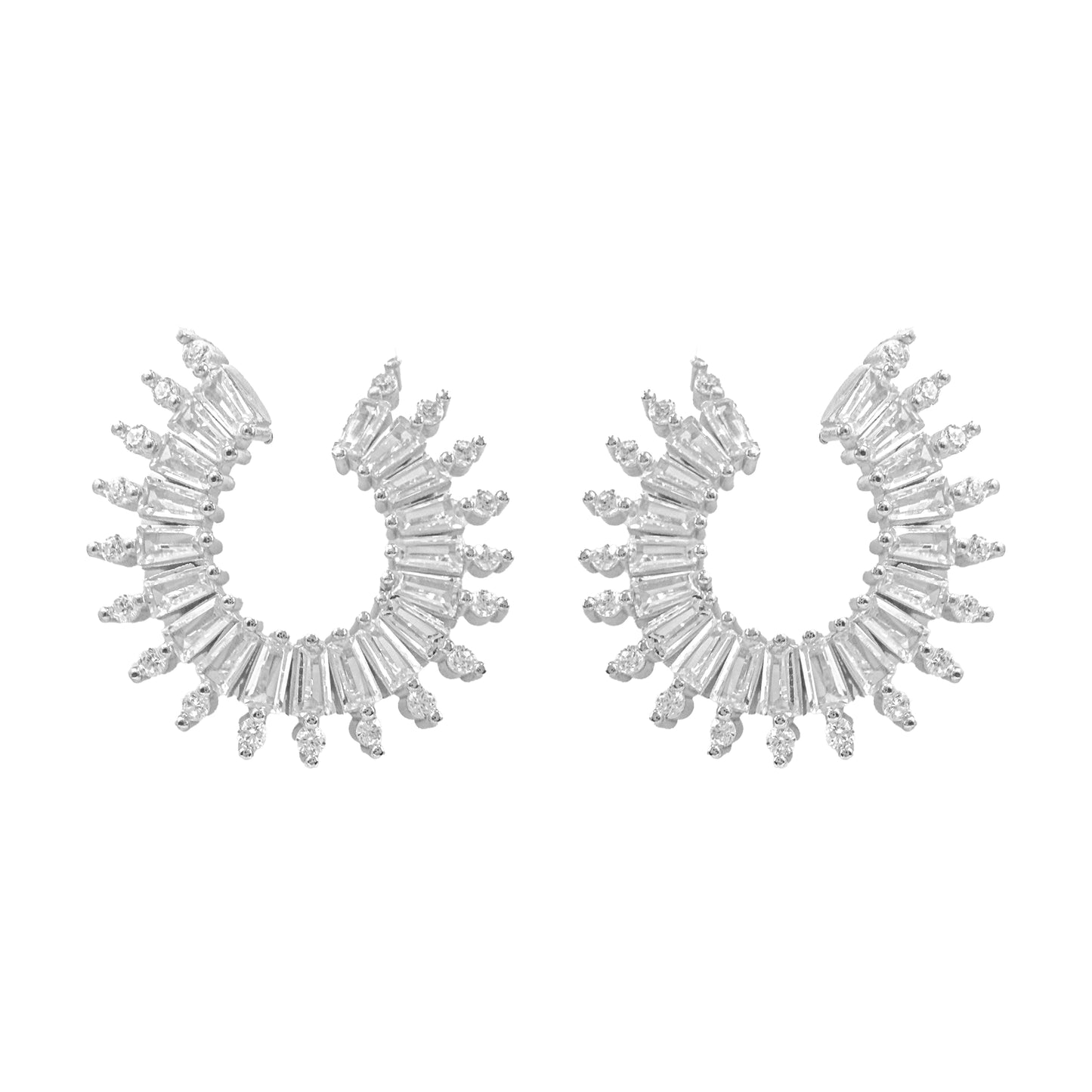 Trapez Taşlı Tasarım Küpe