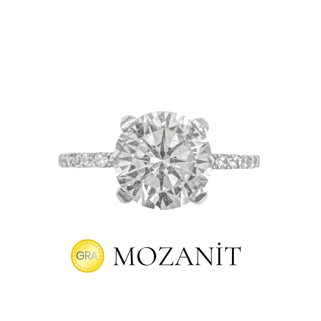 Bir Karat Mozanit Tasarım Tektaş Yüzük