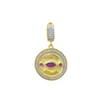 Colorful Stone Medallion Pendant / Charm